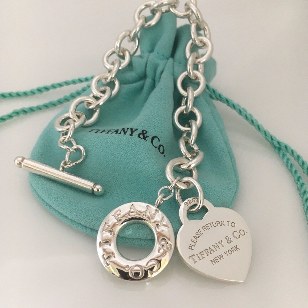 9.5" Extra Large Please Return to Tiffany Heart tag Toggle Bracelet